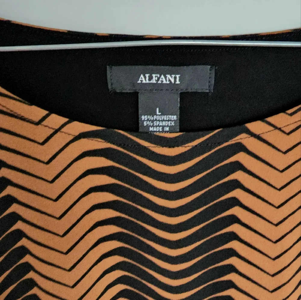 Alfani Tan Brown Rust Black Maternity Top Blouse - Picture 4 of 6